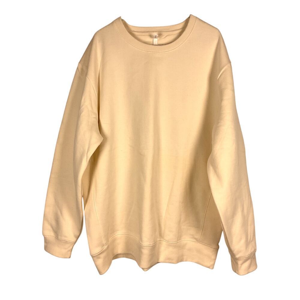 Original Favorite Unisex Cream Color Crew Neck Heavy Weight Sweatshirt Size XXL